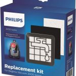طقم فلتر للمكانس الكهربائية بدون كيس سلسلة 2000 من فيليبس XV1220/01، اسود/ابيض