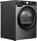 ⁦هايسينس مجفف بمضخة حرارية 9 كجم مع اتصال واي فاي، 15 برنامج، تجفيف بالذكاء الاصطناعي، العناية بالحساسية، مضاد للتجعد، غسيل سريع، تنظيف الاسطوانة، DH3S902BT⁩ - الصورة ⁦3⁩