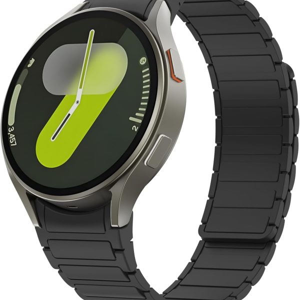 سوار سيليكون متطور لساعة سامسونج جالاكسي 7/6/5/4 مقاس 40/44 ملم، سوار ساعة جالكسي اف اي 40 ملم، 20 ملم، سوار بديل مغناطيسي لساعة جالكسي 7/6/5/4 للنساء والرجال