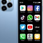 هاتف ذكي اندرويد صغير بشاشة HD مقاس 3 انش وذاكرة RAM 2GB وذاكرة تخزين 16GB، لون ازرق، نوع سي، كاميرا مزدوجة