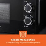 ⁦جيباس ميكروويف يدوي سولو 700 واط | فرن ميكروويف سولو 20 لتر مع 5 مستويات طاقة | اعادة تسخين، وظيفة اذابة الثلج التلقائي ومؤقت 30 دقيقة | 2 قرص دوار، سهل التنظيف | تصميم صغير انيق⁩ - الصورة ⁦9⁩