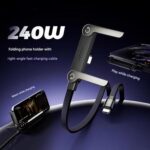 ⁦2 in 1 Invisible Stand Charger Cable, 240W Fast Charging Cable for Built-in Phone, 1.5m Braided Type C Cable with Foldable Stand for Smartphones/Tablets⁩ - الصورة ⁦2⁩