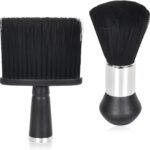 فرشاة رقبة للحلاقين من يلانجين، فرشاة للرقبة لتصفيف الشعر، فرشاة تنظيف للحلاق، فرشاة شعر ناعمة لصالونات الحلاقة ومصففي الشعر - لون اسود