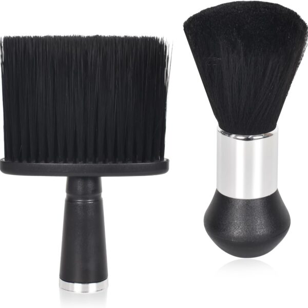 فرشاة رقبة للحلاقين من يلانجين، فرشاة للرقبة لتصفيف الشعر، فرشاة تنظيف للحلاق، فرشاة شعر ناعمة لصالونات الحلاقة ومصففي الشعر - لون اسود