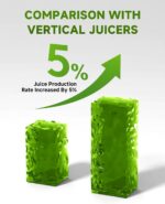 ⁦امزر شيف عصارة - عصارة بطيئة بالضغط البارد - عصارة مضغ للفواكه والخضروات الكاملة - مضغ دقيق لا حاجة للفلتر - عصارة عصير خالية من BPA مع كوبين وفرشاة - رمادي⁩ - الصورة ⁦8⁩