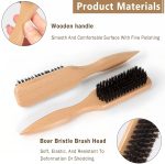 ⁦Bristle Hair Brush with Wide Rat Tail for Smoothing Hairs, Ponytail Bun Grooming, for Sectioning and Parting⁩ - الصورة ⁦2⁩