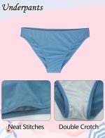 ⁦طقم بيكيني للبنات من كيويا مكون من 3 قطع مع تنورة وابزيم بدون ظهر مزين بالزهور مناسب لسن 8-14 سنة⁩ - الصورة ⁦3⁩