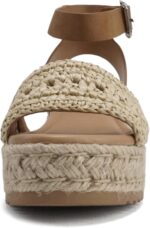 ⁦صندل كاجوال بكعب عريض عريض مفتوح عند الأصابع من Soda Topic, جلد نوبوك بلون أسود, 0⁩ - الصورة ⁦3⁩