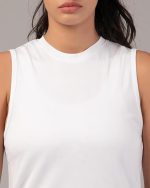 ⁦تيشيرت بدون اكمام بقصة عادية للنساء من فيوزفيت، ملابس رياضية للتدريب وصالة الالعاب الرياضية نصف كم (عبوة من قطعتين)⁩ - الصورة ⁦3⁩