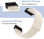 ⁦سوار نايلون سريع 22 ملم من ران بلو لساعة جارمين فينيكس 7/فينيكس 7 برو/فينيكس 6/فينيكس 6 برو/فينيكس 6 برو جي بي اس، اساور رياضية بديلة متوافقة مع جارمين ايبيكس 2/ابروتش S62، ابيض⁩ - الصورة ⁦2⁩