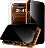 جيتك شاشة حماية خصوصية 360 درجة لموبايل ايفون 17 برو ماكس 6.9 بوصة، طبقة من الزجاج المقسى 4 اتجاهات مضادة للتجسس مع اداة سهلة التركيب، عبوة من قطعتين