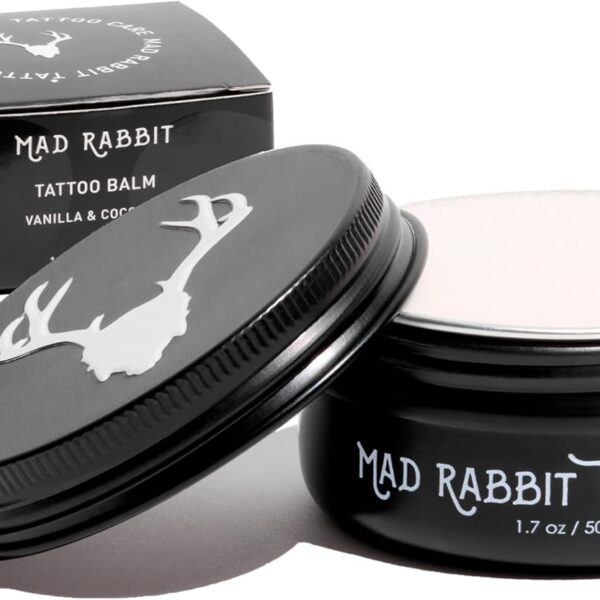 ماد رابيت بلسم التاتو وكريم العناية اللاحقة - تحسين اللون الذي ينعش الوشم القديم، يرطب التاتو الجديد، مصنوع من مكونات نظيفة + خالي من البترول، لوشن مرطب ومشرق للوشم اليومي