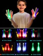 ⁦قفازات LED هدايا رائعة للاولاد من سن 8-12 سنة مع 6 نماذج، فكرة هدية رائعة للكريسماس واعياد الميلاد للاطفال بعمر 9 و10 و11 و12 سنة، لعمر متوسط 9-12 سنة⁩ - الصورة ⁦4⁩