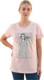 تي شيرت للنساء من جوانا W203044 بتصميم فوج جيرل برقبة دائرية واكمام قصيرة