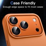 ⁦جيتك واقي عدسة الكاميرا لموبايل ايفون 17 برو ماكس 6.9 انش، غطاء حلقي من الزجاج المقوى بتغطية كاملة بدرجة صلابة 9، لوحة معدنية غير لامعة، مناسب للجراب، عبوة واحدة (برتقالي)⁩ - الصورة ⁦7⁩