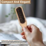 ⁦Bristle Hair Brush with Wide Rat Tail for Smoothing Hairs, Ponytail Bun Grooming, for Sectioning and Parting⁩ - الصورة ⁦3⁩