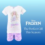 ⁦طقم بيجامة من القطن الناعم مكون من قطعتين للبنات بتصميم فروزن من 4 الى 8 سنوات من السا⁩ - الصورة ⁦8⁩