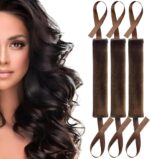 3 قطع من اداة تجعيد الشعر بدون حرارة مع شريط، قضيب للنوم طوال الليل، شريط راس كبير ناعم للشعر القصير والطويل، تمويج الشعر الطبيعي