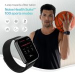 ⁦نويز ساعة ذكية بلس 2 ماكس بشاشة 1.85 انش واجراء مكالمات بلوتوث وبطارية تدوم 10 ايام وسطوع 550 وحدة مضيئة في البكسل و100 وضع رياضي وتتبع النشاط وتتبع السعرات الحرارية ومقياس الاكسجين (اسود ايليت)⁩ - الصورة ⁦5⁩