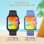 ⁦بيبل ساعة ذكية كروز بشاشة انفينيت 1.97 انش لتتبع اللياقة البدنية ومساعدة صوتية بالذكاء الاصطناعي ومكالمات بلوتوث V5.0 وسطوع 500 نيت مع شاشة مستطيلة فل اتش دي للرجال والنساء - ازرق اوشن⁩ - الصورة ⁦6⁩