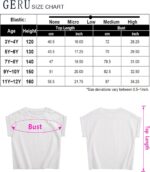 ⁦تي شيرت بناتي باكمام قصيرة سادة واساور اكمام مطوية ورقبة دائرية ضيقة عصرية مع زهور ثلاثية الابعاد مقسمة 3 دي 3-12 سنة⁩ - الصورة ⁦7⁩