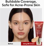 ⁦كريم تغطية مثالية BB من Missha M بمعامل وقاية من أشعة الشمس 42 PA++، تم التحقق من كود أمازون للتأكد من الأصالة، 50 مل، إخفاء العيوب والهالات السوداء، حماية من الأشعة فوق البنفسجية (#25 بيج دافئ)⁩ - الصورة ⁦4⁩