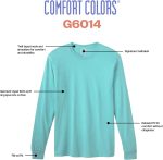 ⁦كومفورت كلزر تي شيرت بأكمام طويلة للكبار، أزرق التنوب، مقاس S⁩ - الصورة ⁦2⁩