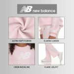 ⁦نيو بلانس طقم مكون من قطعتين للبنات - سويت شيرت بقبة دائرية ضيقة وسروال ضيق واسع، ملابس رياضية فاخرة من القطن الناعم المخلوط والصوف⁩ - الصورة ⁦3⁩