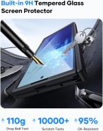 ⁦جراب حماية من فيهيبي لهاتف سامسونج جالاكسي Z فولد 7 مع حامل، متوافق مع ماج سيف، حماية كاملة للعدسة والمفصلات، واقي شاشة امامي، جراب هاتف متين من الدرجة العسكرية لجالاكسي Z فولد 7، اسود⁩ - الصورة ⁦6⁩