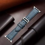 ⁦انفوسن سوار ساعة ابل 49 ملم 45 ملم 44 ملم 42 ملم من الجلد الطبيعي لساعة اي ووتش، سوار معصم بديل ناعم قابل للتعديل للنساء والرجال الترا/الترا 2/ اس اي سلسلة 9 8 7 6 5 4 3 2 1 (كحلي)⁩ - الصورة ⁦3⁩