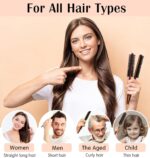 ⁦مجموعة فرش مستديرة من فيكسيميند - 2 فرشاة شعر صغيرة بشعيرات خنزير لتجفيف الشعر والتجعيد والتصفيف وفك التشابك، مع مقبض خشبي للسفر او استخدام صالونات التجميل⁩ - الصورة ⁦7⁩