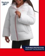 ⁦ريبوك جاكيت شتوي للبنات - معطف باركا مبطن ثقيل الوزن - جاكيت تزلج مبطن بصوف الشيربا للبنات (4-16)⁩ - الصورة ⁦5⁩