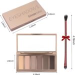 ⁦ظل العيون ظلال عيون ايريناد ،لوحة ظلال عيون غير لامعة مكونة من 6 الوان مع فرشاة، لوحة مكياج، ظلال عيون مقاومة للماء تدوم طويلا وذات تصبغ عالي، لوحة ظلال محايدة باللون البني والرمادي، مكياج العيون⁩ - الصورة ⁦7⁩