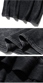 تي شيرت رجالي من SHSCBSBRK برسومات انيمي عتيقة مغسولة: قميص قطن كبير الحجم بأكمام قصيرة لصيف الشرق الأوسط - شخصيات يابانية ونمط ملابس الشارع الكاجوال - J36