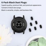 ⁦سدادة غبار من السيليكون من جارمين لفينيكس 8/7/7S/7X 5/5S/5X بلس/6S 6 6X، واقي منفذ شاحن مضاد للغبار متوافق مع جارمين فينو 2/فيفو اكتيف 3/4/انستنكت 2/فوررنر 45S/245/945 (6 اسود)⁩ - الصورة ⁦3⁩