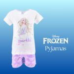 ⁦طقم بيجامة من القطن الناعم مكون من قطعتين للبنات بتصميم فروزن من 4 الى 8 سنوات من السا⁩ - الصورة ⁦2⁩