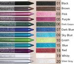 ⁦evpct 12Pcs Green Blue White Black Brown Purple Color Gel Glitter Eyeliner Pencils Set for Women Waterline Waterproof Smudge Proof lapiz de ojos delineador de ojos contra el agua Eye Liner Makeup 1-5⁩ - الصورة ⁦3⁩
