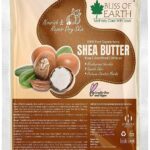 بليس أوف إيرث عبوة اعادة تعبئة زبدة الشيا العضوية النقية بنسبة 100% | زبدة الشيا الخام لعلامات التمدد | غير مكررة وافريقية | 100 جرام | رائعة للوجه والبشرة والجسم والشفاه والمنتجات التي تصنعها بنفسك