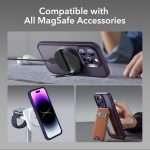 ⁦ESR جراب لموبايل ايفون 14 برو ماكس، جراب موبايل ماج سيف يدعم الشحن اللاسلكي المغناطيسي، حماية من الدرجة العسكرية، قبضة ناعمة، غطاء كلاسيكي هايبرد لموبايل ايفون 14 برو ماكس، ارجواني شفاف⁩ - الصورة ⁦8⁩