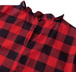 ⁦افانوفا بلوزة نسائية أنيقة بأكمام طويلة مكشكشة من الأمام ورقبة وهمية⁩ - الصورة ⁦4⁩