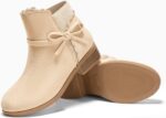 ⁦Coutgo Girls Toddler Bow Ankle Boots Pull On Low Chunky Heel Fall Dress Booties Shoes⁩ - الصورة ⁦5⁩
