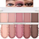 ظل العيون ايشادو ايريناد ،لوحة ظلال عيون غير لامعة بخمسة ألوان، لوحة مكياج، ظلال عيون مقاومة للماء تدوم طويلا وذات تصبغ عالي، لوحة ظلال العيون باللون الوردي الطبيعي، مكياج عيون سهل المزج 04