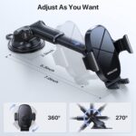 ⁦ميراكايس حامل موبايل للسيارة 4 في 1 للسيارة، حامل جوال للسيارة للتابلوه وفتحة التهوية والزجاج الامامي، متوافق مع ايفون 14 برو ماكس 13 12 11 وسامسونج S23 وشاومي وجوجل والمزيد⁩ - الصورة ⁦8⁩