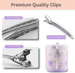 ⁦مجموعة بكرات شعر متوسطة وصغيرة من ايلور، 12 قطعة من بكرات الشعر ذاتية الإمساك 40 ملم و30 ملم و12 قطعة من مشابك تقسيم منقار البطة لصالونات الحلاقة وتصفيف الشعر (متنوعة)⁩ - الصورة ⁦5⁩