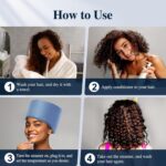 ⁦جهاز بخار لمعالجة قبعة الشعر للترطيب العميق - قبعة حرارية ساخنة للرأس⁩ - الصورة ⁦7⁩