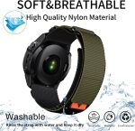 ⁦سوار نايلون محسن 22 ملم من كويك فيت لساعة جارمين فينيكس 7 / فينيكس 6 / انستينكت 2 / ايبيكس برو 47 ملم، اساور معصم منسوجة من النايلون لساعة فوررنر 955/965، فينيكس 5، ايبيكس 2⁩ - الصورة ⁦7⁩