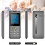 هواتف محمولة اساسية لكبار السن والاطفال من وينجوي، هواتف غبية غير مقفلة بدون انترنت - مع ازرار كبيرة، MP3، MP4، كاميرا، مصباح يدوي، اس او اس، رمادي