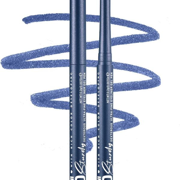 ايلاين كحل Erinde ، قلم تحديد عيون جل طويل الأمد بلمسة نهائية غير لامعة، قلم تحديد عيون مقاوم للماء، محدد عيون مقاوم للتلطخ بطرف دقيق، لون بري ينساب بسلاسة على مكياج العيون، أزرق 08