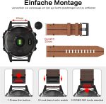 ⁦متوافق مع سوار جارمين فينكس 7، سوار بديل من الجلد سريع الملاءمة 22 ملم لجارمين فينيكس 8 47 ملم/فينيكس 7 برو سولار/7 برو/7 سولار/6/6 برو/6 سولار/5/5 بلس/جارمين ايبيكس 2 47 ملم/فور رانر⁩ - الصورة ⁦5⁩