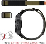 ⁦سوار نايلون محسن 22 ملم من كويك فيت لساعة جارمين فينيكس 7 / فينيكس 6 / انستينكت 2 / ايبيكس برو 47 ملم، اساور معصم منسوجة من النايلون لساعة فوررنر 955/965، فينيكس 5، ايبيكس 2⁩ - الصورة ⁦8⁩